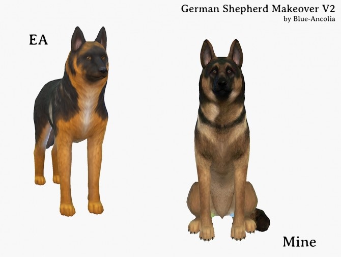 Sims 4 German Shepherd Makeover V2 & V3 at Blue Ancolia