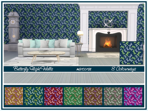 Sims 4 Butterfly Flight Walls by marcorse at TSR