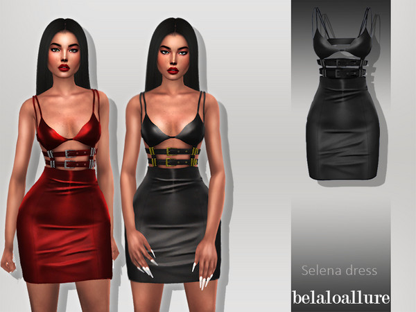 Sims 4 Belaloallure Selena dress by belal1997 at TSR