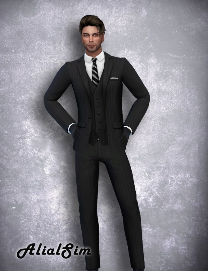Sims 4 Suit Two pieces jacket and pants at Alial Sim