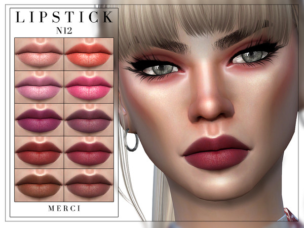 Sims 4 Lipstick N12 by Merci at TSR