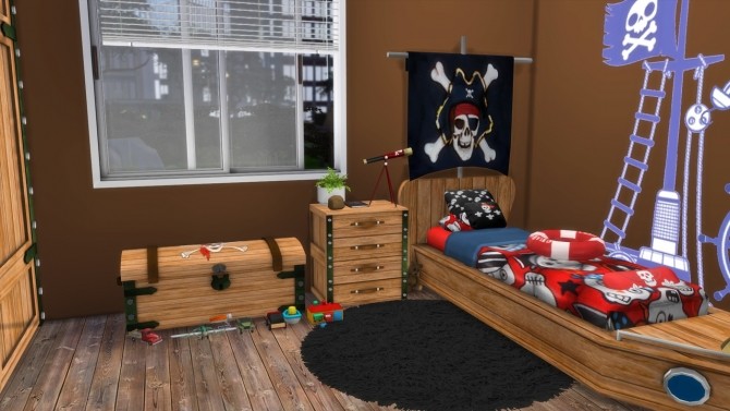 Sims 4 OPPOSITE TWINS BEDROOM PIRATES at MODELSIMS4