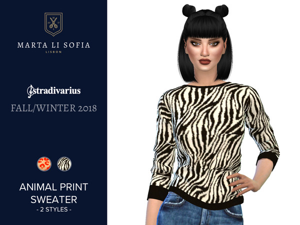 Sims 4 Animal Print Sweater by martalisofia at TSR