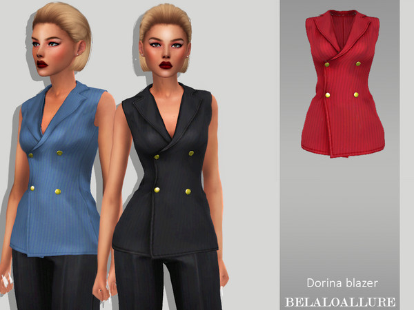 Sims 4 Dorina blazer by belal1997 at TSR