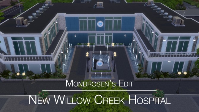 Sims 4 Willow Creek Hospital (NO CC) by Mondrosen at Mod The Sims