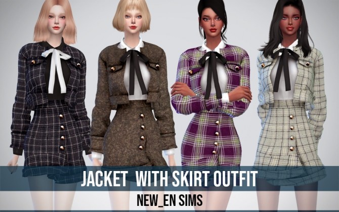 Sims 4 Jacket With Skirt Outfit at NEWEN