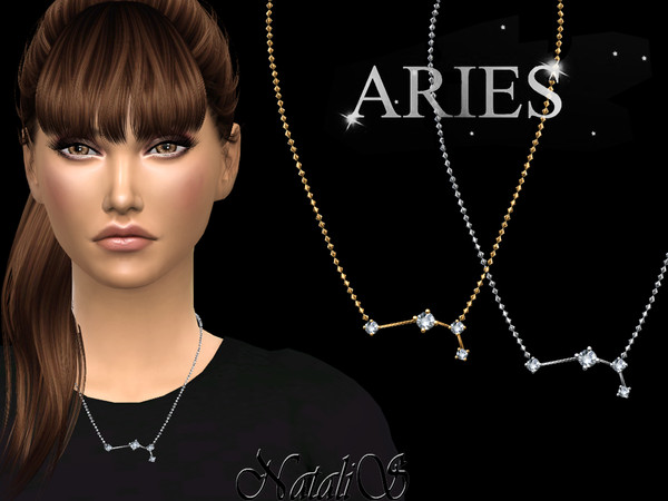 Sims 4 Aries zodiac necklace by NataliS at TSR