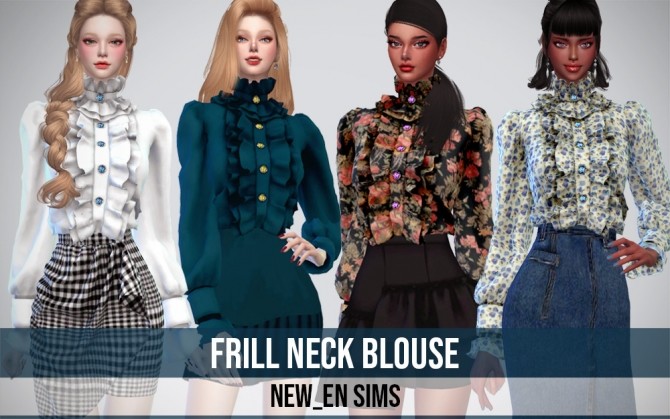 Sims 4 Frill Neck Blouse at NEWEN