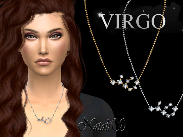 Sims 4 Virgo zodiac necklace by NataliS at TSR