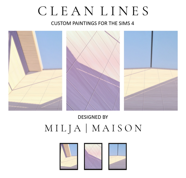 Sims 4 Clean lines paintings at Milja Maison