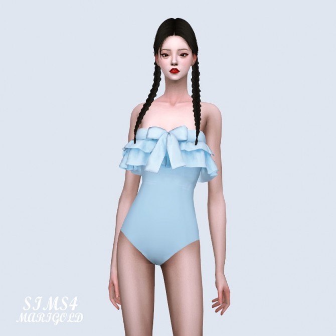 Sims 4 Bow Frill Swimsuit at Marigold