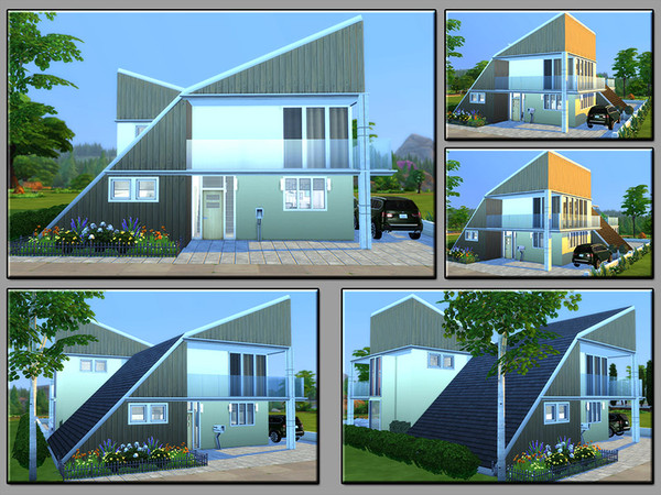 Sims 4 MB Crossed Wings house by matomibotaki at TSR