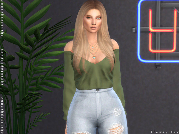Sims 4 Flossy Top by Christopher067 at TSR