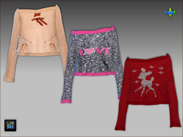 Sims 4 Sweaters and leggings for girls by Mabra at Arte Della Vita