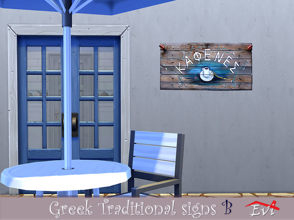 Sims 4 Traditional Greek signs by evi at TSR