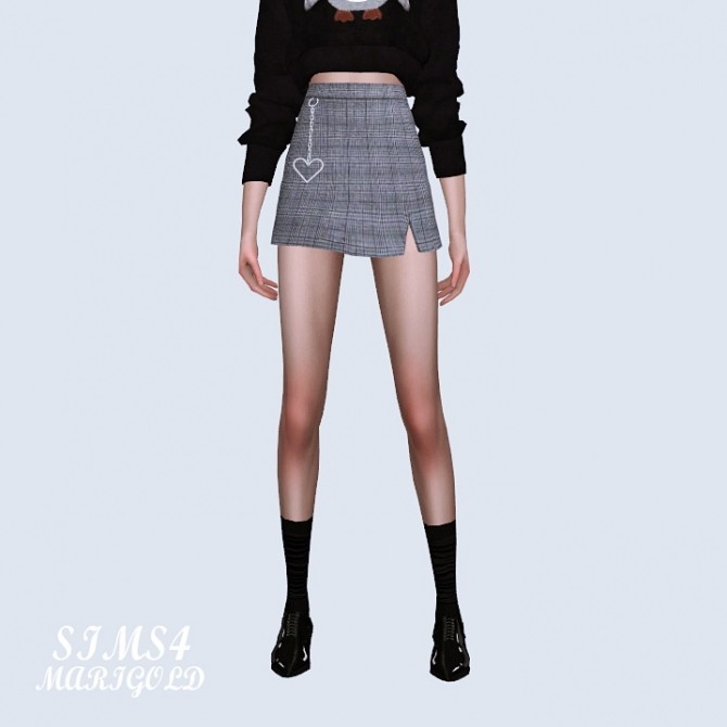 Sims 4 Heart Chain Mini Skirt at Marigold