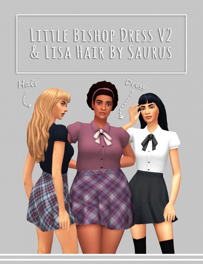 Sims 4 Little Bishop V2 & Lisa Hair at Saurus Sims