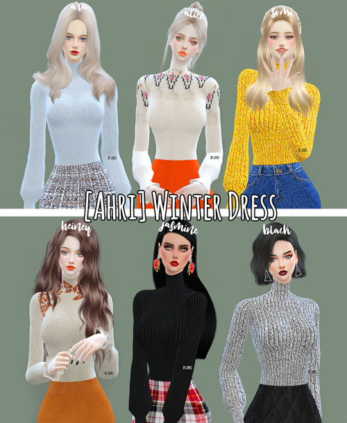 Sims 4 Winter Dress at Ahri Sim4