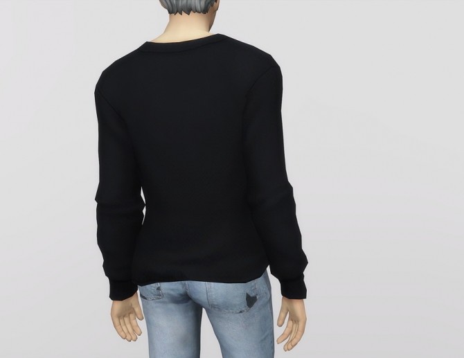 Sims 4 Long sleeves V neck sweater M at Rusty Nail