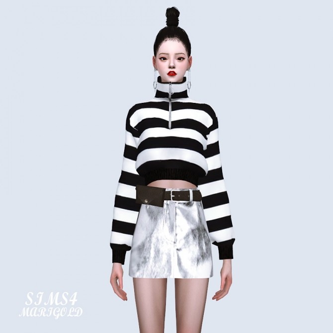 Sims 4 Mini Skirt With Waist Bag Belt at Marigold