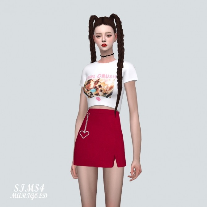Sims 4 Heart Chain Mini Skirt at Marigold