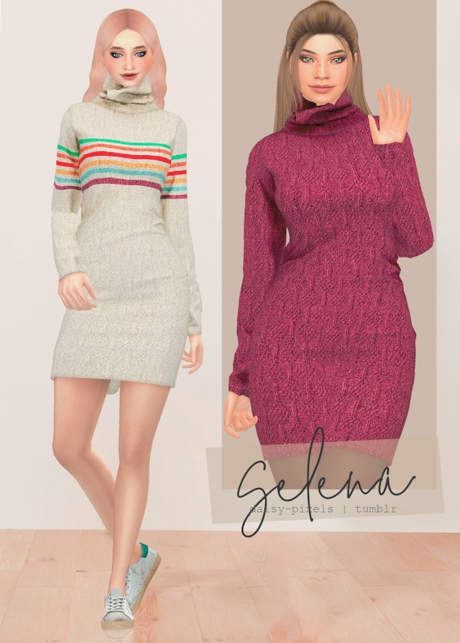 Sims 4 Selena Sweater Dress at Daisy Pixels