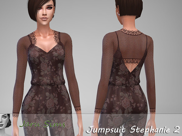 Sims 4 Jumpsuit Stephanie 2 by Jaru Sims at TSR