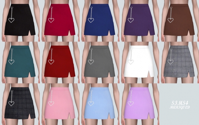 Heart Chain Mini Skirt at Marigold » Sims 4 Updates
