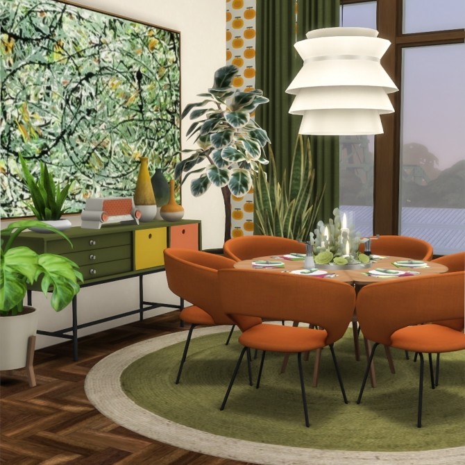 Sims 4 Futura Retro Futuristic Living and Dining Set at Simsational Designs