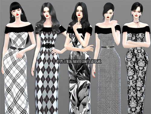 Sims 4 Long black dress at Ahri Sim4