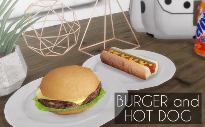 Sims 4 Burger and Hot Dog at Descargas Sims