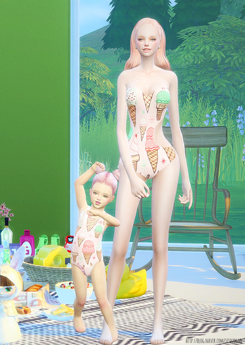 Sims 4 Ice cream Swimsuit at Ahri Sim4