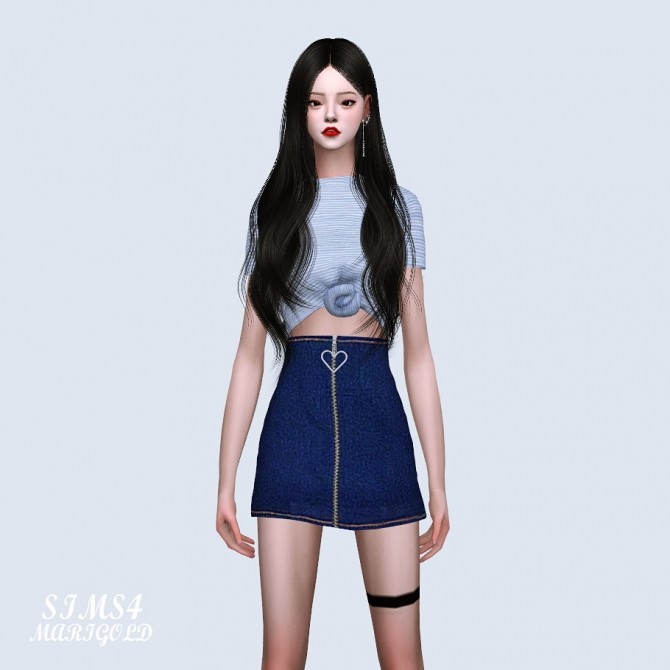 Sims 4 Heart Zipper Mini Skirt at Marigold