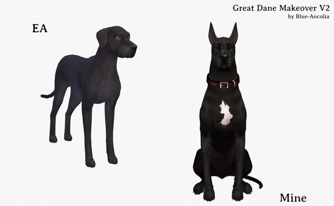 Sims 4 Great Dane Makeover (second version) at Blue Ancolia
