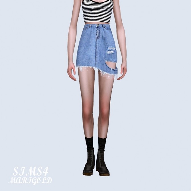 Sims 4 Destroyed Mini skirt 2 at Marigold