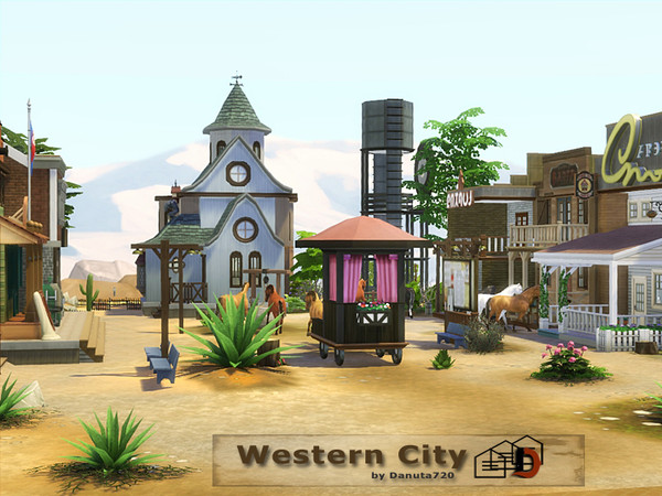 Sims 4 Western City by Danuta720 at TSR