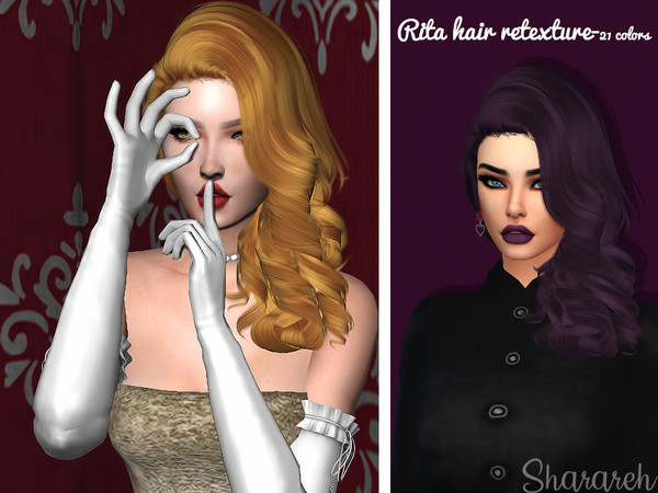 Sims 4 Rita hair retexture by Sharareh at TSR