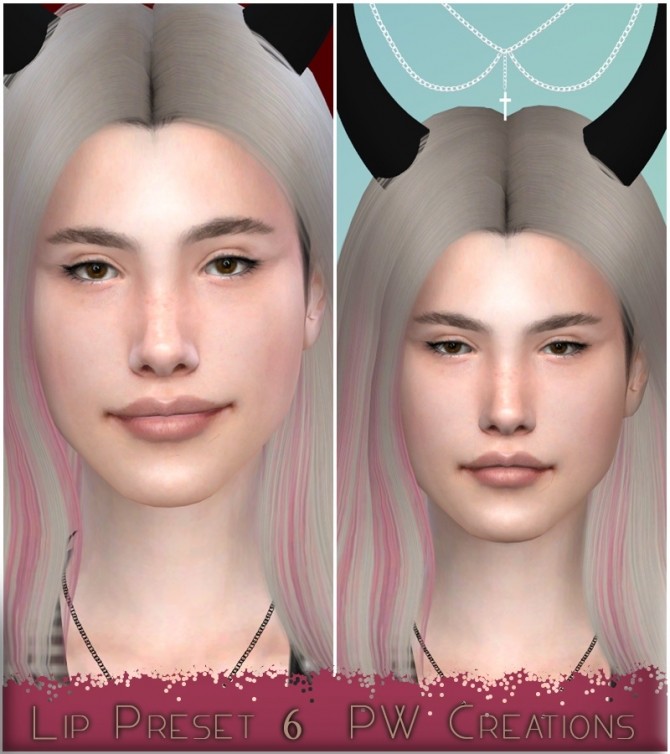 Sims 4 Leahlillith Chains Horns & Lip Preset 6 conversions at PW’s Creations