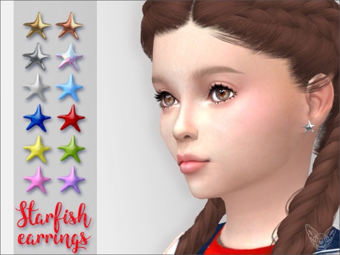Sims 4 Starfish Earrings For Kids at Giulietta