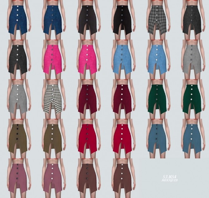 Sims 4 Button Open Skirt (P) at Marigold