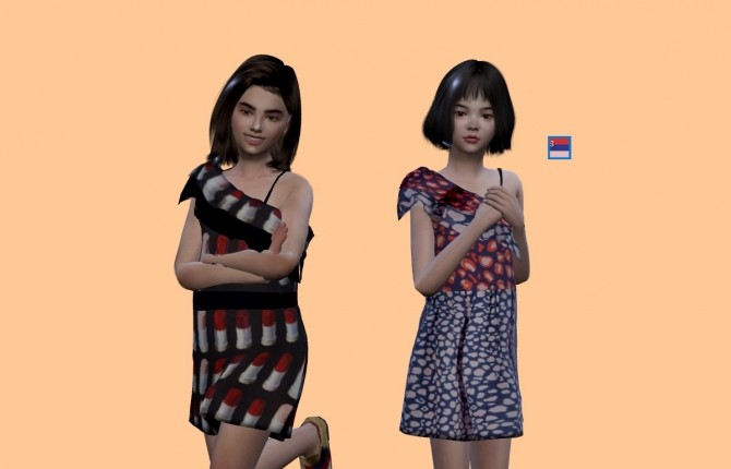Sims 4 Frill Mini Dress for Children at Weile