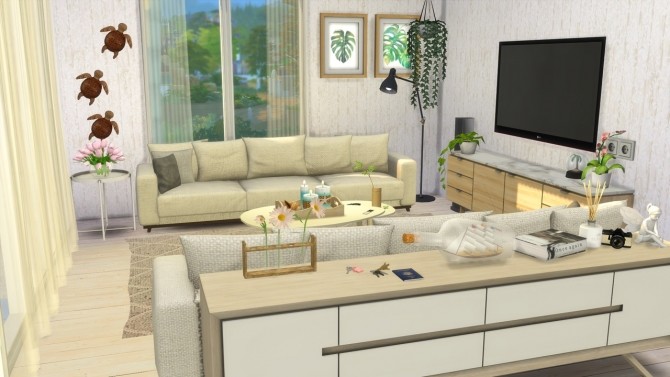 Sims 4 Livingroom Beach House at MODELSIMS4