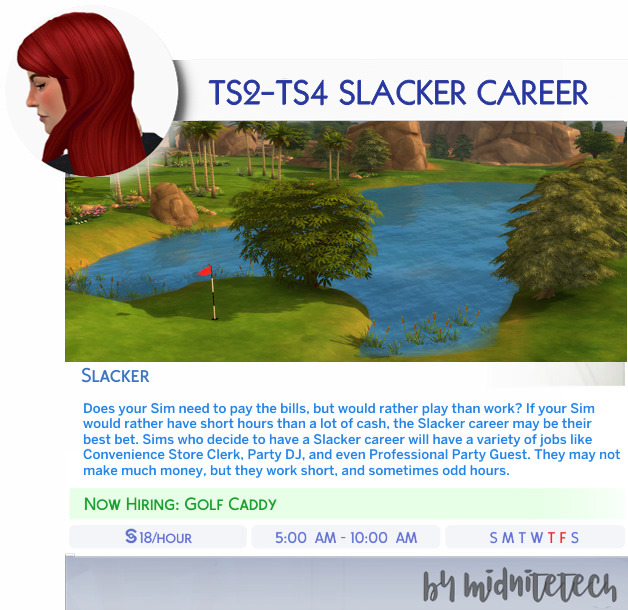 Sims 4 SLACKER CAREER at MIDNITETECH’S SIMBLR