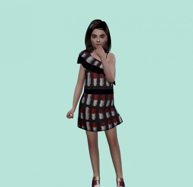 Sims 4 Frill Mini Dress for Children at Weile