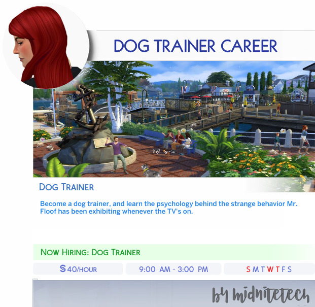 Sims 4 DOG TRAINER CAREER at MIDNITETECH’S SIMBLR