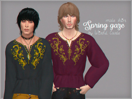 Spring gaze male shirt by WistfulCastle at TSR