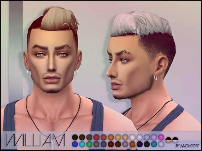 Sims 4 William hair by Mathcope at Sims 4 Studio