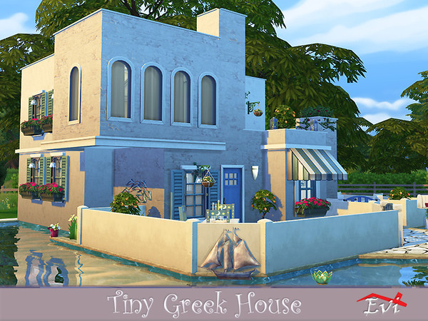 Sims 4 Tiny Greek house by evi at TSR