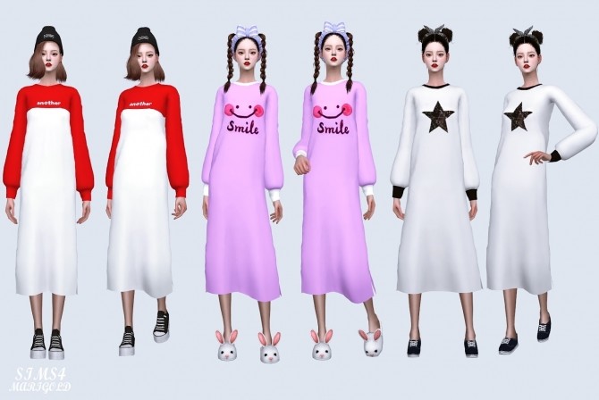 Sims 4 Long T shirt Dress at Marigold