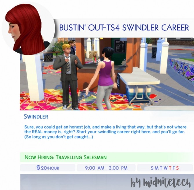 Sims 4 SWINDLER CAREER at MIDNITETECH’S SIMBLR